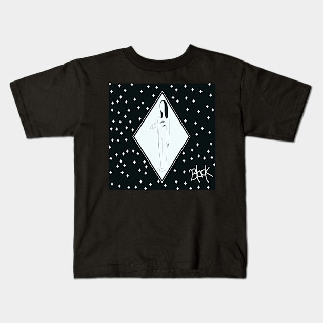 Black Ilustration Kids T-Shirt by ArtGlobule